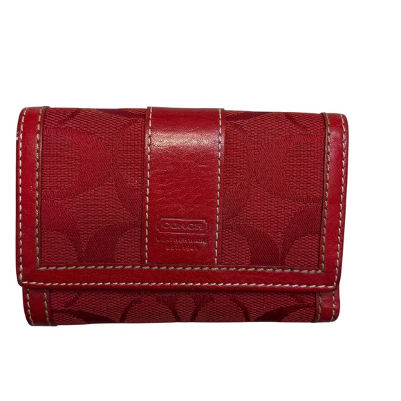 Coach vintage y2k mini signature mini soho wallet red